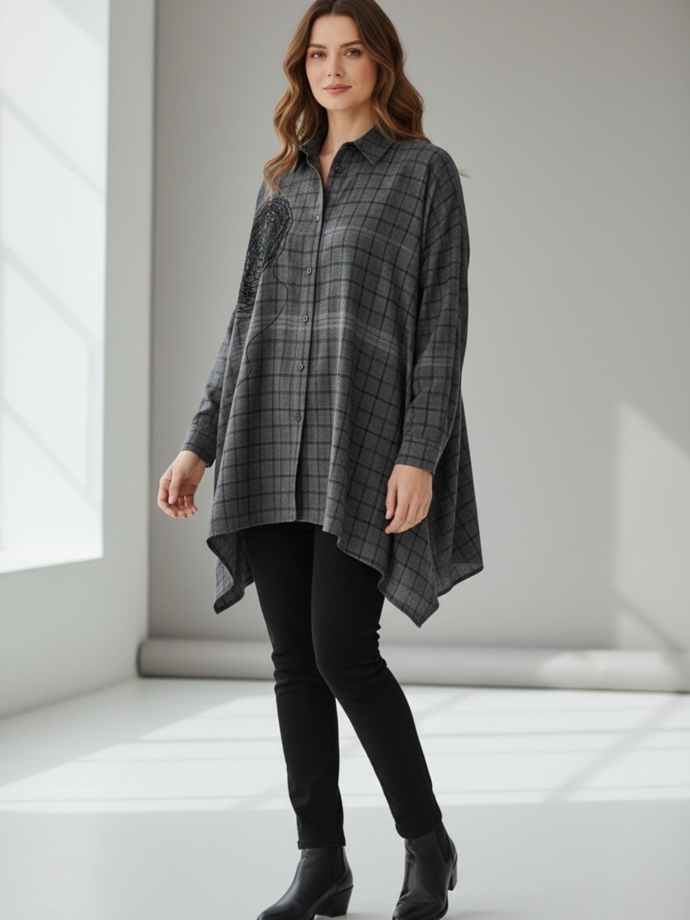 Luukaa Ombré Plaid Top Size 10